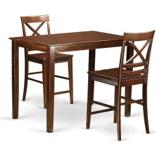 YAQU3-BLK-W Furniture Pub Set, 3 Pieces, YAQU3-MAH-W, Mahogany
