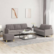 CIADAZ 3201321 3 dalių sofos komplektas su pagalvėlėmis Taupe audinys, sofa su poilsio funkcija, sofos komplektas, svetainės sofa, sofa, sofos komplektas