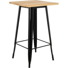 Industrieller Bartisch aus Metall, 60 x 60 x 110 cm, hoher Bistrotisch für 2–4 Personen, stilvolles Holz- und Eisen-Design, perfekt für Essen und Unterhaltung in modernen Räumen