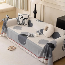 Sofos metimai antklodės 1/2/3/4-sėdimos sofos rankšluostis Daugiafunkcinis sofos apsauginis dangtelis, skirtas L U formos sofai / sofos kėdėms be rankų / modulinei kampinei sofai Pietų pertraukos metamoji antklodė Medvilninis linas (180 x 260 cm, F)