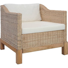ULUYYYUC Couchbar Grindų sofa Sofos ir kušetės Sofa lova - 2 dalių sofos komplektas su pagalvėlėmis Natūralus rotango minkštasuolis, skirtas poilsio vakarėliams Patio Garden