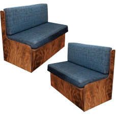 Rv Dinette pagalvių dangteliai Spausdintas elastingas RV pagalvių dangtelis RV pagalvių dangtelis RV pagalvių dangtelis, skirtas RV RV automobilio suoliukui 2 nugaros dangteliai ir 2 suoliuko dangteliai Tinklelio modelis tamsiai mėlyna