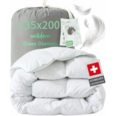 Welldora Comfort Duvet 135 x 200 cm, 100% Extra Soft Feathers and Down, Specialist Tested, Oeko-Tex, Allergy Sufferers, RDS Certified for Animal Welfare, All Year Round Feather Duvet, 135 x 200 cm