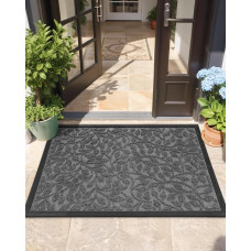 COLOR&GEOMETRY Lauko kilimėlis, Dirt Trapper Mat, skalbiamas, patvarus neslystantis grindų kilimėlis, lauko durys, lauko durų kilimėlis, atsparus oro sąlygoms, skirtas įėjimui, prieškambariui, sodui, pilkas, 60 x 90 cm