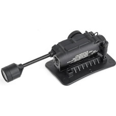 QIRUIMY Taktinė karinio šalmo šviesos sistema Lankstus stiebas Balta + IR + raudona/žalia/mėlyna LED išgyvenimo signalo šviesa Airsoft žibintas Karo saugumo signalo indikatoriai Juoda