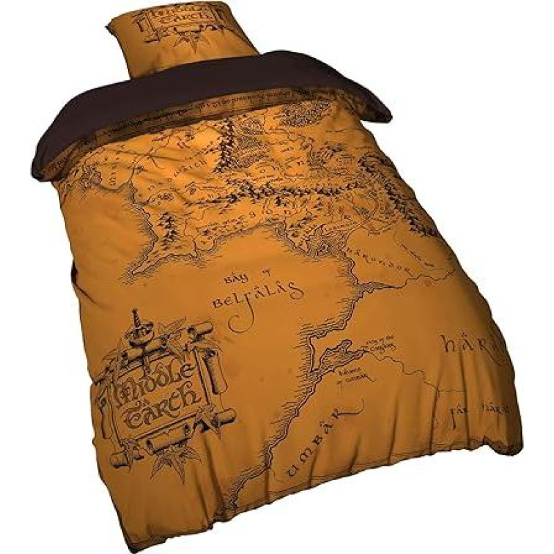 Elbenwald Žiedų valdovas Žiedų valdovas Patalynė su Vidurio Žemės žemėlapio motyvu vyrams Moterys Unisex Brown