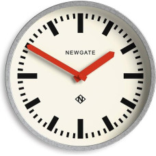 NEWGATE® Bagažo sieninis laikrodis Modernus retro metalinis stoties laikrodis 30 cm gylio cinkuoto metalo korpusas su raudonomis rankenėlėmis Šiuolaikinis senovinis virtuvės, svetainės ar biuro laikrodis