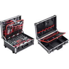 Meister Tool Trolley 156 Pieces - Tool Set with Wheels and Tool Box Empty - 460 x 320 x 140 mm - Individual Compartment Division