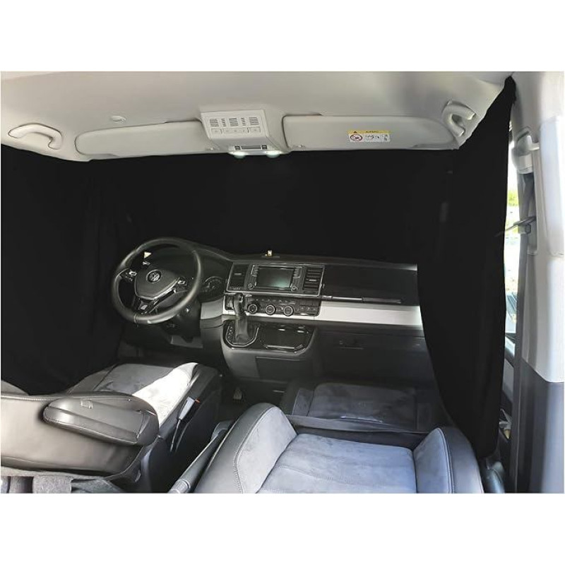 BREMER SITZBEZÜGE Priekinis priekinis stiklas Apsauga nuo saulės Kempingo vairuotojo kabinos užuolaidos Suderinama su Peugeot Partner Tepee nuo 2008-2012 m., juodos spalvos