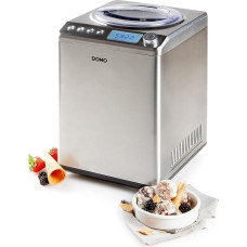 DOMO DO9232I Ice Cream Maker with Compressor 'PRO' - 3 Programmes - Compact Ice Maker - 2.5 L - Stainless Steel
