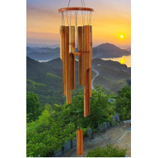 ASTARIN Bambuko vėjo varpelis, skirtas lauko ir vidaus patalpoms 38 colių klasikinis zen sodo vėjo varpelis su melodija ir giliu tonu, atpalaiduojantis ir malonus, skirtas terasai, sodui ar namų apdailai