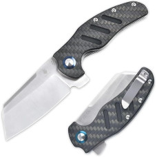 Kizer C01c (XL) Sheepdog kišeninis sulankstomas peilis, 154 cm ilgio sulankstomas peilis su G10 anglies pluošto rankena, rankinio perjungimo stovyklavimo peilis su spaustuku, EDC neautomatinis medžioklinis peilis, V5488C3