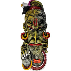 Purpledip Hanumanas Terakotos sieninis pakabukas Spalvinga Bayrangbali Svetainės sieninis pakabukas (12744B)