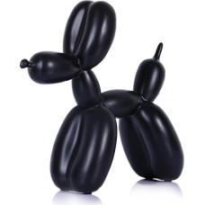 XIAOMAGG Juodas balionas šuo dekoracija, balionas šuo statula, balionas gyvūnų apdaila, lentynos apdaila, Preppy kambario dekoras, mielas statulėlė, namų dekoras, miegamasis, modernus skulptūra,