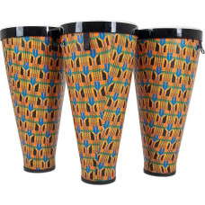 Toca Nesting Drums Freestyle II Nesting Ashiko 12 x 23 Inches Set of 3 Kente Cloth TSSNA-3PCK-FP