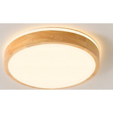 YYUTLUO LED Ceiling Light Wood, Top 360° Luminous Round Natural Wooden Lamp, 3000 K Warm White, 18 W, 1600 lm, Living Room, Kitchen, Dining Room, Hallway, Home, Office, Children's Room, Study