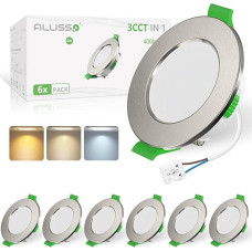 ALUSSO LED Recessed Spotlight 24 V IP44, 4 W Ceiling Spotlights, Recessed Lights, 55-68 mm Installation Diameter, Mini Slim 29 mm, Ultra Flat, Warm White 3000 K, Neutral White, 4000 K, Cool White,