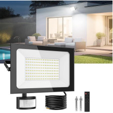 Sararoom Outdoor Floodlight Spotlight 150 W Security Light Floodlight Outdoor Lamp 6500 K Waterproof Outdoor Lighting with Motion Sensor Remote Control for Garden Garage Yard Wall