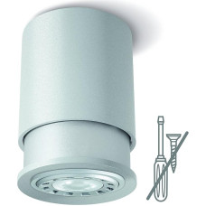 Twister Classic Spot Ceiling Light - Easy to Attach, No Screws, Just a Hook, Patented GU10 LED - Silver