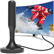 DVBT2 TV Antenna - DVB-T & DVB-T2 HD Antenna TV, Digital Indoor Antenna for TV - DVBT2 Antenna 360 Degree Reception - With Magnetic Base, Supports 4K HD Channels