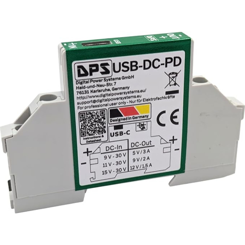 DPS - DIN bėgio maitinimo šaltinis 5V 9V 12V 3A USB-C PD 3.0 15-20W - 9V-30V įėjimo nuolatinės srovės maitinimo šaltinis išmaniesiems namams, išmaniesiems skaitikliams, planšetėms, Pi