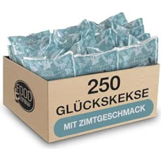 FOOD crew 250 x Christmas Lucky Biscuits with Cinnamon Flavour - Lucky Biscuits Christmas - Sweets - Pastries Individually Packed with German Sayings - Vegan - Made in Germany