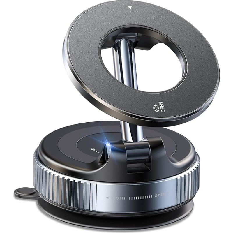 Coolpow automobilinis mobiliojo telefono laikiklis MagSafe automobiliniam laikikliui 【Strongest Magnet】Vacuum Suction Cup Magnetinis mobiliojo telefono laikiklis automobilyje, 360° pasukamas mobiliojo telefono laikiklis, skirtas iPhone 17