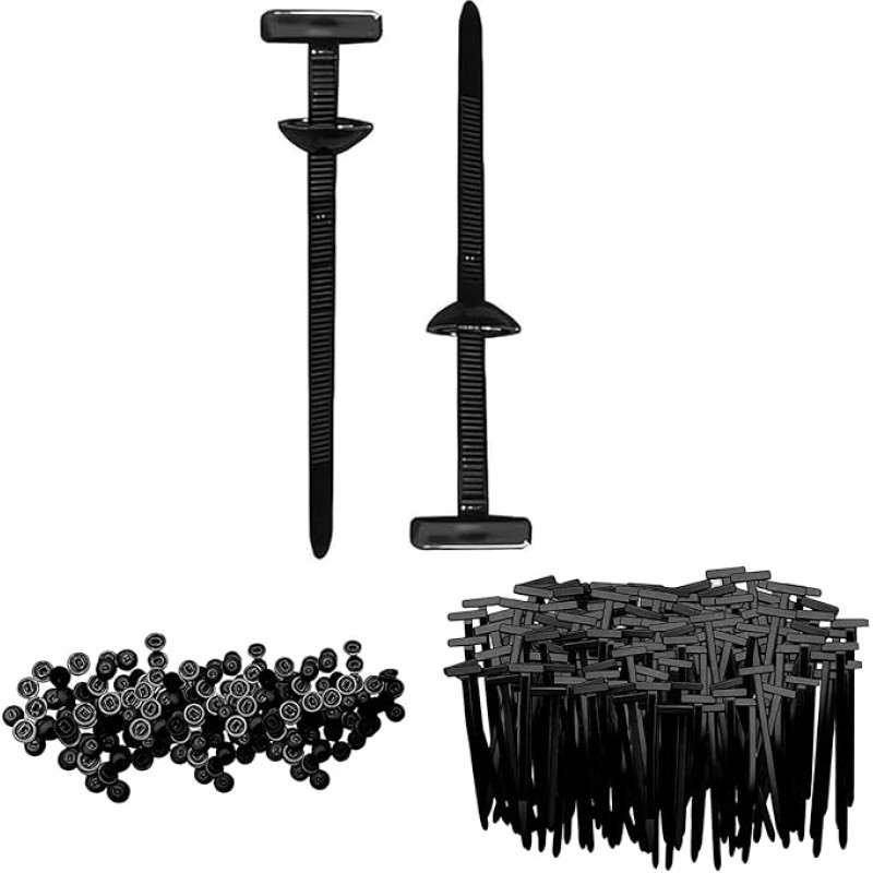 Universal-Kabelbinderschnalle, eingebettete, montierbare Kabelbinder mit selbstschließendem Design, robuste Kunststoff-Kabelclips für Autoreparatur, Drahtmanagement und den täglichen Gebrauch, 100