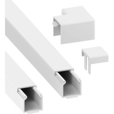 Habengut CC10001 Ceiling Light Cable Guide Cable Duct Self-Adhesive 15 x 15 mm Length 2 Pieces of 1 Metre