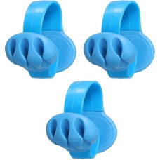 PATIKIL Kabel-Clips, Schreibtischkabel-Organizer, Drahthalter für Kabel, Handy-Ladegerät, USB-Kabel, Nachttisch, Zuhause, Büro, Auto, Blau, 3 Stück