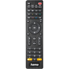 Hama Universal TV Remote Control for 8 Devices (Infrared, Smart Button, 10 m Range, Ideal for TV, DVD Player, VCR, Receiver, Audio, Pre-Programmed) Black