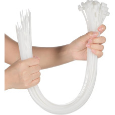 50 Pack Cable Ties Heavy Duty Strong Large Industrial Sturdy Wire Ties Awnings Branches Bundling Plants Solid Water Pipes (White, 61mm x 7.9mm)