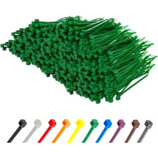 Gocableties Kabelių raiščiai 1000 vienetų Žalioji 150mm x 3.6mm su 18.2kg tempimo jėga Mažo dydžio plonas UV atsparus rinkinys