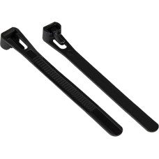 Good Connections® Reusable Cable Ties, 300 mm x 7.4 mm, Set of 100, Black, UV-Resistant, Weather-Resistant, for Outdoor Use, -40 °C to +85 °C, Tensile Strength: up to 45 kg