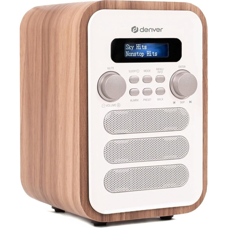 DENVER DAB-48WHITE DAB + Radio with Integrated FM Radio and Bluetooth Function White