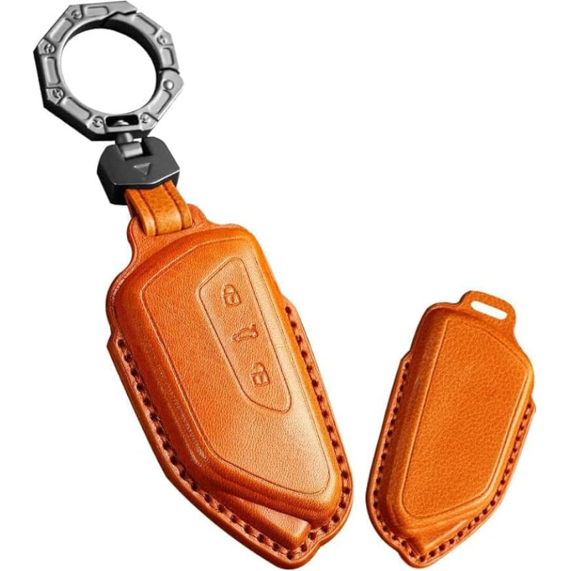 ontto Automobilio raktų dėklas tinka VW Golf 8 MK8 ID.3 ID.4 Seat Leon MK4 Tarraco Skoda Octavia Enyaq Keyless Key Case Leather Key Protector Case for Remote Control Key Fob Brown