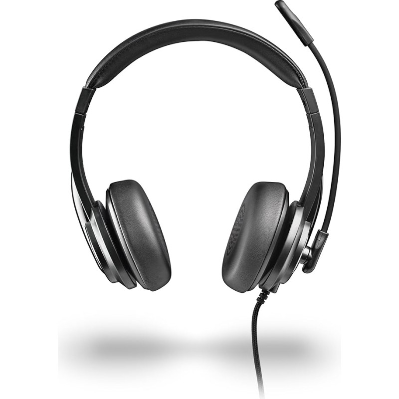 NGS VOX605 USB-C stereofoninės ausinės su lanksčiu mikrofonu, USB-A, triukšmo slopinimas, garsumo valdymas, sustiprintas galvos lankelis, 