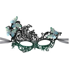 Cupimatch Frauen Spitze Maskerade Maske: elegante blaue Schmetterling Strass Halbgesichtsmaske verstellbare Kostüm Maske für Halloween/Cosplay
