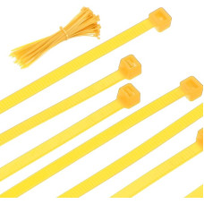 PATIKIL Kabelbinder 250 mm, 100 Stück Selbstverriegelnde Nylon Kabelbinder Schwere Kabelverwaltung mit 50 lbs Zugfestigkeit für den Innen- und Außenbereich, Gelb (0,2