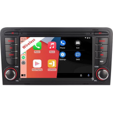 Automobilio garso sistemos atnaujinimas Hi-Fi garsas ir belaidis CarPlay/Android Car Plug and Play automobilinis radijas Audi A3 S3 RS3 8P 2003-2012 m. modeliams | DSP derinimas ir triukšmo slopinimas Jutiklinis ekranas BT FM RDS