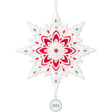 Hallmark Keepsake Kalėdų dekoracijos 2024 Sniego snaigė 2024 Porcelianinės snaigės dovanos