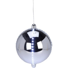 Well Home LED-Weihnachtskugel mit 4 Lichterstreifen, Ø 15 cm, silberfarben