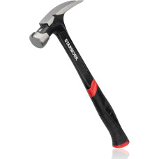 STARWORK vientisas plėšomasis plaktukas su patogia rankena vinių traukimui, medžio apdirbimui ir profesijoms 20oz