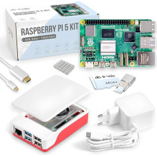 Raspberry Pi 5 4GB Starter Kit | 64GB Edition | Oficialus 27W maitinimo šaltinis | Oficialus korpusas su ventiliatoriumi | 4K Micro HDMI kabelis 1 m | Aliuminio radiatorius