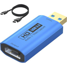 YCE vaizdo įrašymo kortelė 4K HDMI 2.0 į USB 2.0 1080P fiksavimo kortelė Žaidimų fiksavimas HDMI į USB adapteris Nešiojamasis kompiuteris, skirtas tiesioginei transliacijai, žaidimams, vaizdo konferencijoms