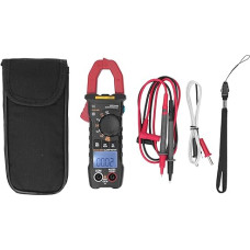 Zangenmessgerät, Digitalmultimeter, Tester, Wechselstrom, Gleichstrom, Strom, Spannung, Widerstand, Kapazitätsmessung für Elektriker, Ingenieure, Techniker, Schwarz, Rot, 6000