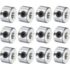 sourcing map Schraubenmanschetten, 0,3 cm Bohrung, verzinkter Karbonstahl, Schaftmanschetten 0,95 cm Außendurchmesser, 0,6 cm Breite, Schloss-Achsenmanschettenklemme (hohl, leicht), 12-teiliges Set