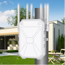 AX3000 Outdoor WLAN Repeater WiFi 6 Amplifiers up to 3000 Mbps, Dual Band 2.4GHz & 5GHz, IP65 Waterproof, Long Range, Gigabit LAN, Access Point/Router/Repeater for Garden, Patio, Motorhome