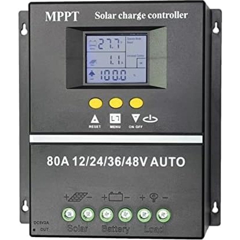 HXYIYYG įkrovos valdiklis, saulės valdiklis MPPT 60A 80A 100A Saulės PV reguliatorius 12V 24V 36V 48V Automatinis saulės įkrovos valdiklis Saulės PV akumuliatorius (srovė: 100A, vardinė įtampa: 12V, 24V, 36V, 48V