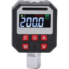 YWBL-WH Digitaler Drehmomentschlüsseladapter, 200 Nm, 1/2 Zoll Antrieb, Peak Track Preset -Modi mit 500 Datensätzen, 3 -minütiges Auto -Herunterfahren mit LED -Flash -Benachrichtigung